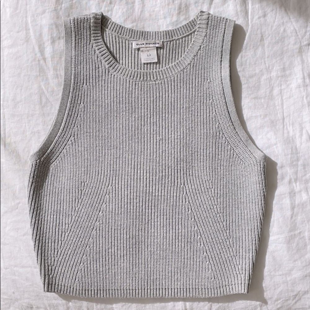 Cropped knit sweater vest